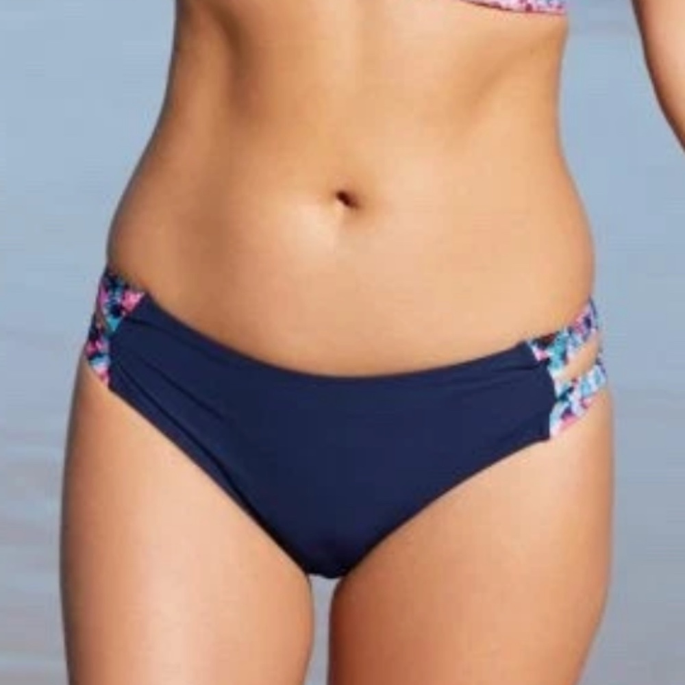 Miss Mandalay St. Barts Cross Brief Navy Print STB04SNCBM Size Medium NWT